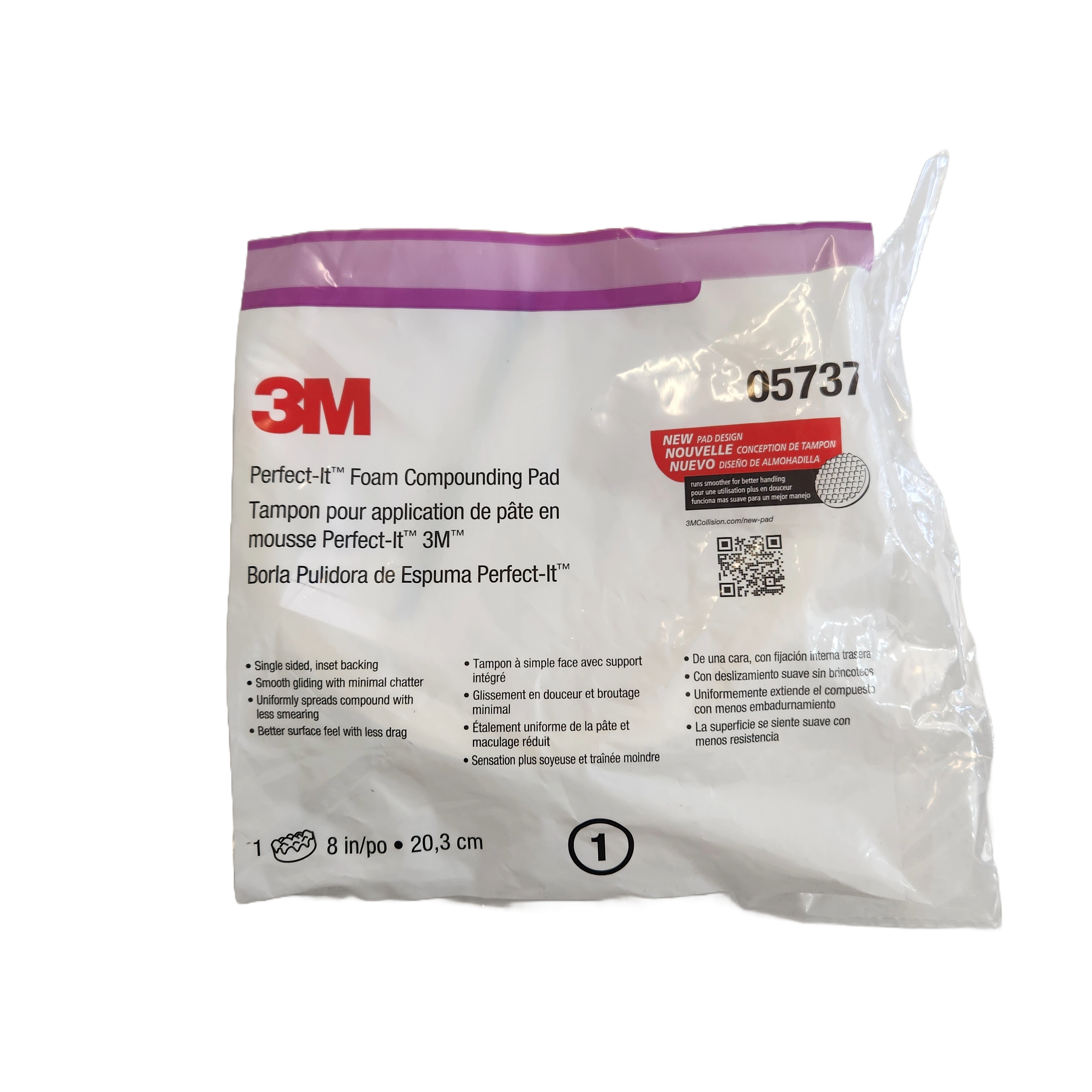 3M Perfect-It Foam Pad Single Sided Velcro - 8 Inch