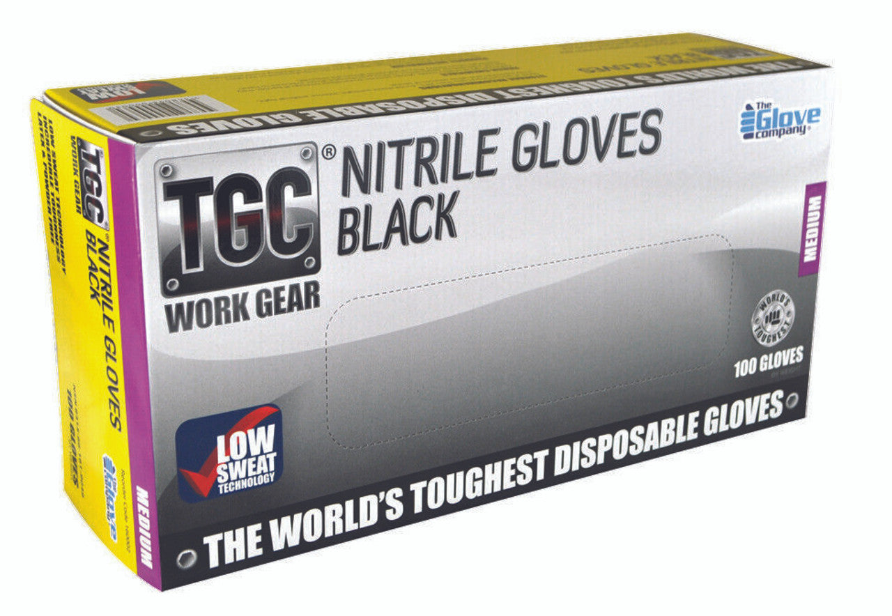 TGC Nitrile Gloves Black - Medium